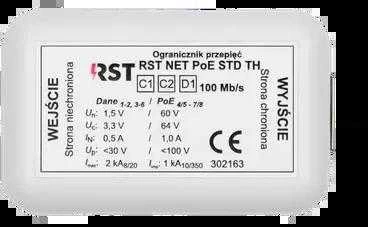RST NET PoE STD TH Viršįtampių iškroviklis IP tinklo apsaugai