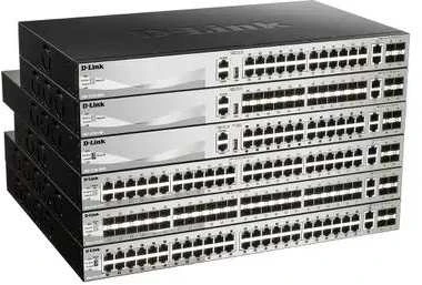 Šakotuvas D-Link DGS-3130-30PS/E L3 sukraunamas valdomas Gigabit PoE jungiklis, 24x PoE gigabit, 2x 10GBASE-T, 4x SFP+, 370W PoE