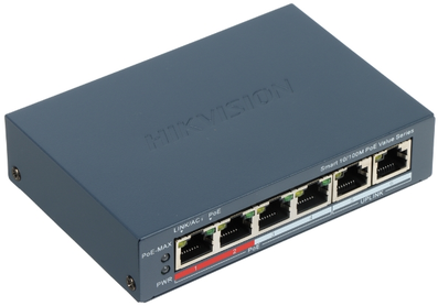 Šakotuvas SWITCH POE DS-3E1106P-EI/M 4 PRIEVADŲ Hikvision