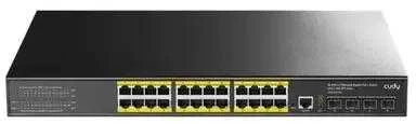 Šakotuvas 24 prievadų komutatorius CUDY GS5024PS4-400W (Valdomas, PoE)