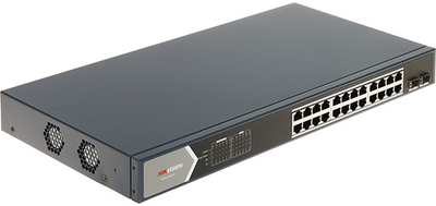 Šakotuvas Hikvision 26 prievadų 24 PoE prievadų komutatorius DS-3E0526P-E/M