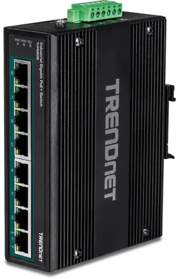 Šakotuvas TRENDnet Industrial Switch 8-Port Gbit PoE+ 24-56V DIN-Rail