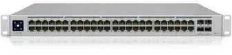 Šakotuvas UBIQUITI USW-PRO-48-POE UniFi komutatorius, 48 x 600 W, 48 gigabito RJ45 prievadai, 4 SFP+ prievadai, PoE++