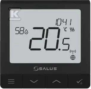 Salus Salus laidinis, įleidžiamas temperatūros reguliatorius SQ610B Quantum, 230 V, juodas