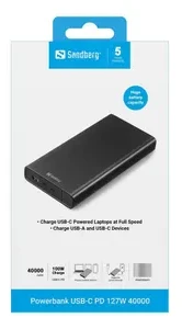 Sandberg Powerbank USB-C PD 127W 40000