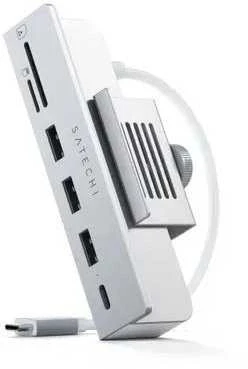 Adapteris HUB USB C Satechi for iMac M1 2021 24" and 27" Studio Ekranas 2022 ST-UCICHS sidabrinis