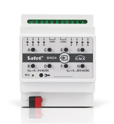 Satel KNX-BIN24 įėjimų modulis priekiniu kampu