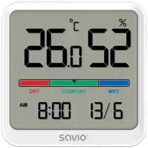 Temperatūros ir drėgmės jutiklis Savio CT-01/W