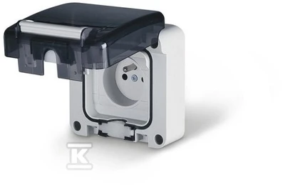 Scame Socket dangtelis. hermetiškas p/t IP66, 16A, 250V 2P+E (137.4411)