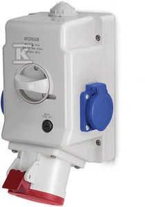 SCAME IŠVESTIS SU IŠJUNGTA 0-1 32A/5P/2X230V IP44 OPTIMA-