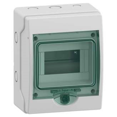 Schneider 13443 Skirstomoji skydas 1x8 paviršiuje montuojamas Mini Mureva IP65 mMRV-1-8-NT-T skaidrios durys 13443