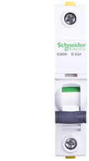 Schneider Electric Grandinės pertraukiklis 1P B 63A 6kA AC iC60N - A9F03163