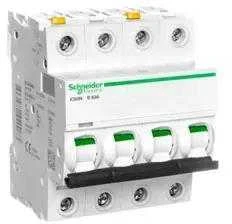Schneider Electric Schneider A9F03463 Grandinės pertraukiklis 4P B 63A 6kA AC iC60N-B63-4 A9F03463