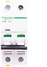 „Schneider Electric“ grandinės pertraukiklis 2P D 3A 6 kA AC iC60N-D3-2 (A9F05203)
