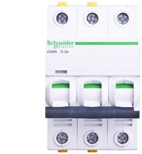 Schneider Electric miniatiūrinė grandinė pertraukiklis IC60N 3P 2A D - A9F05302