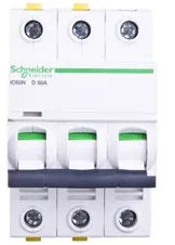 Schneider A9F05350 Grandinės pertraukiklis 3P D 50A 6kA AC iC60N-D50-3 A9F05350