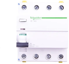 Schneider Electric Schneider III D-40- 4- 100- AC 40A 4 polių 100 mA tipo kintamoji srovė (A9Z12440)