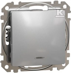 „Schneider Electric Sedna Design“ apšviestas 1 polių jungiklis, sidabrinis aliuminis SDD113101L