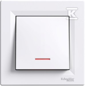 Schneider Electric Asfora vienas jungiklis su baltu apšvietimu EPH1400121
