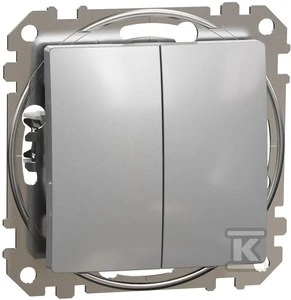 Schneider Electric Sedna Design Dvigubas laiptų jungiklis sidabrinis aliuminis SDD113108