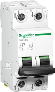 „Schneider Electric“ grandinės pertraukiklis 2P C 16A DC 6kA (A9N61531)