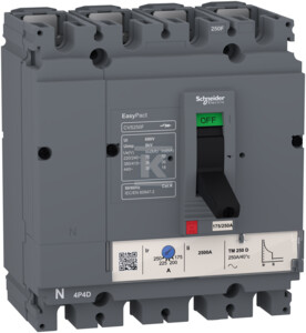 Schneider Electric „Schneider“ grandinės pertraukiklis 250A 4P 36kA „EasyPact CVS250 TM250D“ (LV525353)