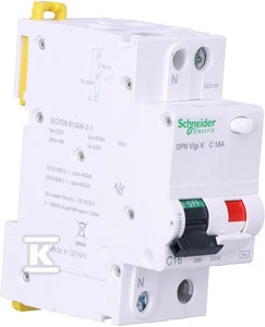 Srovės nuotėkio rėlė Schneider A9D20616, 2P, 16A, 240V,30mA