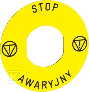 Schneider Electric ETYKIETA Geltona "STOP AWARYJNY"