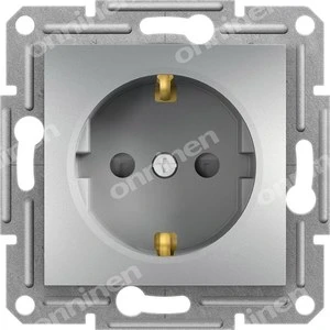 Schneider Electric Asfora vienas schuko montavimo lizdas su aliuminio langinėmis (EPH2900261)