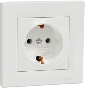 „Schneider Electric“ įžemintas Asfora jungtuvas su balta jungtimi (EPH2900121)