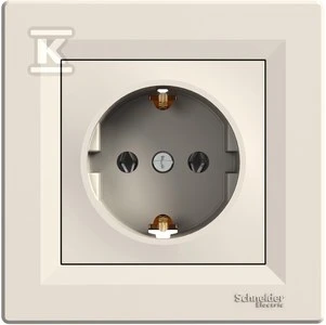 Schneider Electric Lizdas vienvietis Asfora įžeminimas schuko kreminė (EPH2900123)