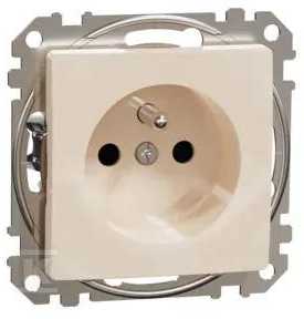 Schneider Electric SCHNEIDERE Vienvietis lizdas su įžeminimu Schneider Sedna Design SDD112011 su smėlio spalvos langinėmis Design & Elements