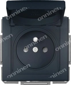 Schneider Electric Socket 2P+PE IP44 Asfora rėmo sistemai antracitas (EPH2800671)