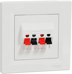 Schneider Electric Dvigubas ASFORA garsiakalbių lizdas su baltu rėmeliu - EPH5700121