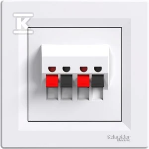 Schneider Electric Dvigubas ASFORA garsiakalbių lizdas su baltu rėmeliu - EPH5700121