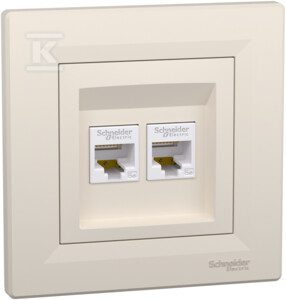Schneider Electric Dvigubas kompiuterio lizdas 2xRJ45 kat.5e kremas - EPH4400123
