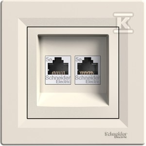 Schneider Electric Dvigubas kompiuterio lizdas 2xRJ45 kat.5e kremas - EPH4400123