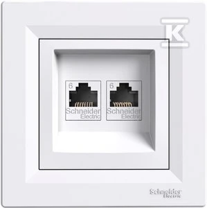 Schneider Electric Dvigubas kompiuterio lizdas 2xRJ45 kat.6 baltas - EPH4800121