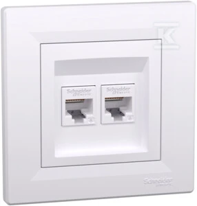 Schneider Electric Dvigubas kompiuterio lizdas 2xRJ45 kat.6 baltas - EPH4800121
