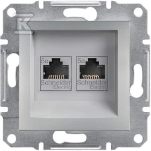 Schneider Electric Kompiuterio lizdas Asfora 2 x RJ45 kat. 5e UTP be aliuminio rėmo (EPH4400161)