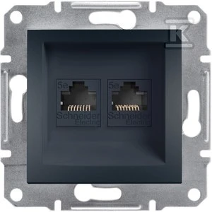 Schneider Electric Asfora kompiuterio lizdas 2 x RJ45 katė. 5E UTP be antracito rėmelio (EPH4400171)
