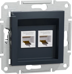 Schneider Electric Asfora kompiuterio lizdas 2 x RJ45 katė. 5E UTP be antracito rėmelio (EPH4400171)