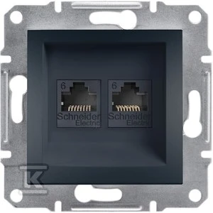 Schneider Electric Kompiuterio lizdas Asfora 2 x RJ45 kat. 6 UTP be rėmo antracitas (EPH4800171)