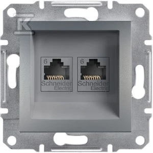 Schneider Electric Kompiuterio lizdas Asfora 2 x RJ45 kat. 6 UTP berėmio plieno (EPH4800162)
