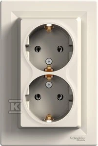 Schneider Electric montavimo lizdas Asfora dvigubas schuko kremas (EPH9900123)