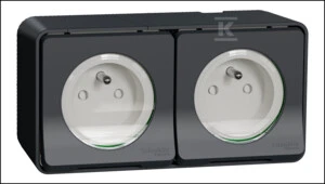 Schneider Electric Mureva Styl Lizdas 2P+PE podwójne antracytowe MUR36028