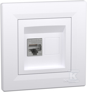 Schneider Electric Asfora kompiuterio lizdas vienvietis RJ45 kat.5e ekranuotas baltas (EPH5000121)