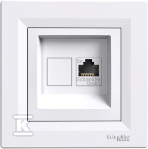 Schneider Electric Asfora kompiuterio lizdas vienvietis RJ45 kat.5e ekranuotas baltas (EPH5000121)