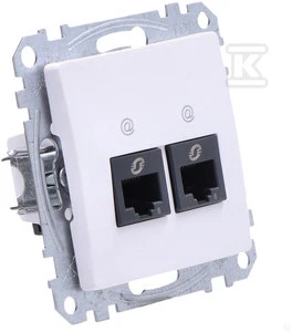 Kompiuterinis lizdas 2xRJ45 UTP cat.6 Schneider Electric Sedna Design SDD111462 (baltas)