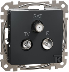 Schneider Electric Sedna Design, R/TV/SAT galutinis lizdas (4dB), juodas antracitas
